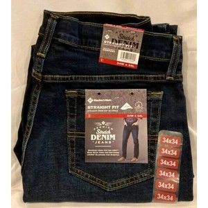Member's Mark Men's Straight Fit Premium Stretch Denim Jeans, 5 Pocket (34 X 34)